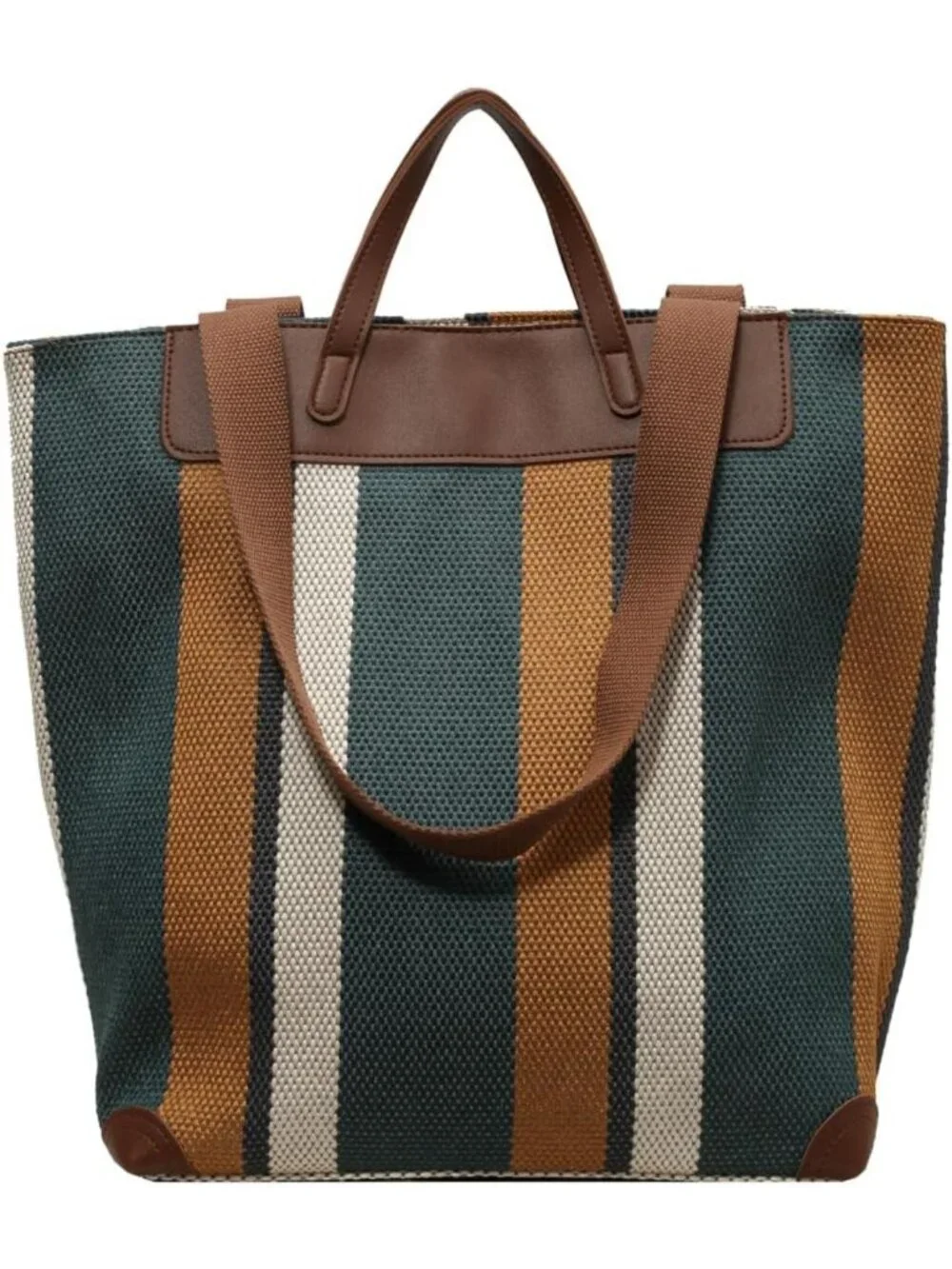 Spacious Women's Work Tote Bag with Laptop Compartment - Canvas Shoulder Bag for